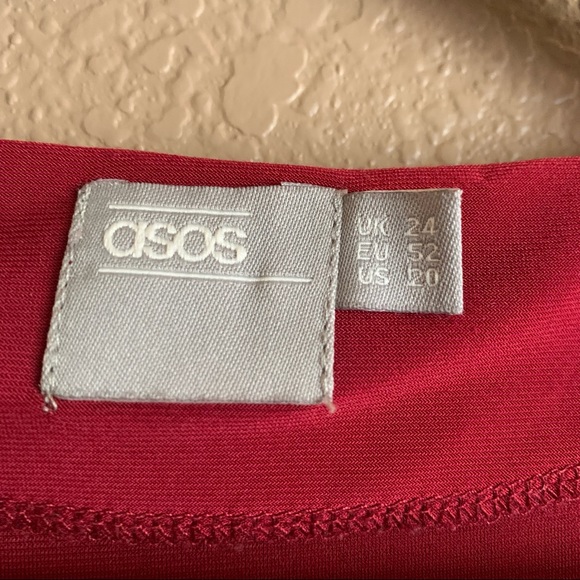 ASOS Curve Wrap Front Midi Dress With Frill Detail Size 20 - Picture 5 of 10